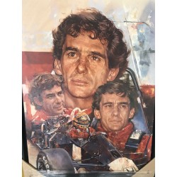 AYRTON SENNA UNIQUE PAINTING C. WARWICK